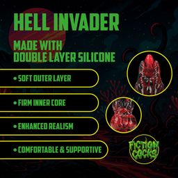Ouch! by shots Hell Invader - Siliconen Dildo - Rood/Zwart (8714273024299)