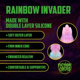 Ouch! by shots Rainbow Invader - Siliconen Dildo - Regenboog (8714273024282)