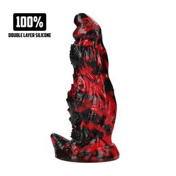 Ouch! by shots Hell Night Fiend - Siliconen Dildo - Rood/Zwart (8714273024275)