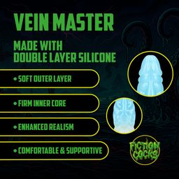 Ouch! by shots Vein Master - Siliconen Dildo - Blauw/Wit (8714273024220)