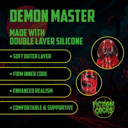 Ouch! by shots Demon Master - Siliconen Dildo - Rood/Zwart (8714273024336)