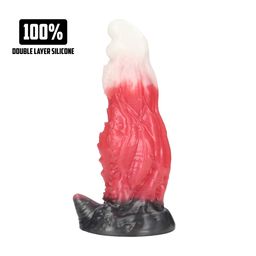 Ouch! by shots Space Night Fiend - Siliconen Dildo - Rood/Wit (8714273024268)