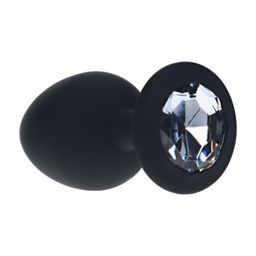 Ouch! by shots Interchangeable Diamond Round Butt Plug - Large - Black (8714273031174)