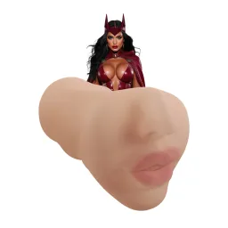 Xkin by shots Superheroes - Crimsom Hex - Vibrating Masturbator - Mouth - 660g - Tan (8714273031723)