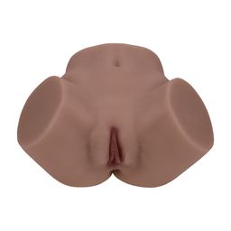 Xkin by shots Bodyforms - Layla Love - Dubbele Ingang Vibrerende Masturbator - 3,5 kg / 7,7 lbs - Bruin (8714273029973)