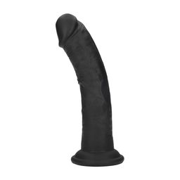 Realrock by shots Dual Density Silicone Gebogen Realistische Dildo met Zuignap - 7 / 18,5 cm - Zwart (8714273021014)