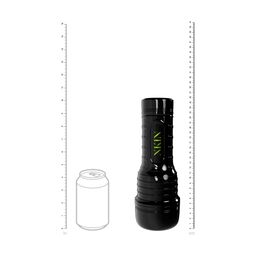 Xkin by shots Metallix - Aza Velvet - Vibrating Torch Masturbator - Pussy - 590g - Black/Flesh (8714273031310)