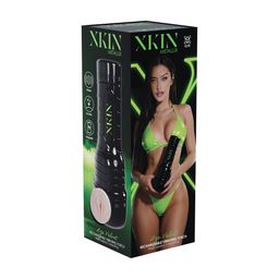 Xkin by shots Metallix - Aza Velvet - Vibrating Torch Masturbator - Pussy - 590g - Black/Flesh (8714273031310)