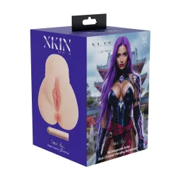 Xkin by shots Superheroes - Amethyst - Dual Entry Vibrating Masturbator - 660g - Tan (8714273031785)