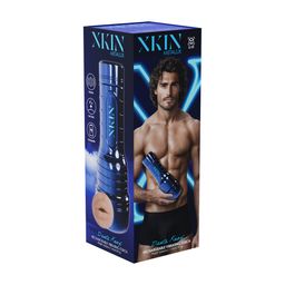 Xkin by shots Metallix - Dante Knox - Vibrating Torch Masturbator - Mouth - 590g - Blue/Tan (8714273031365)