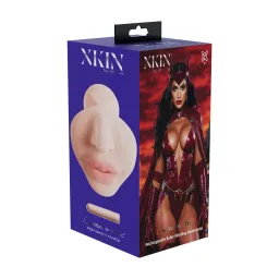 Xkin by shots Superheroes - Crimsom Hex - Vibrating Masturbator - Mouth - 660g - Tan (8714273031723)