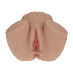 Xkin by shots Bodyforms - Nina Vale - Dubbele Ingang Vibrerende Masturbator - 2,5 kg / 5,7 lbs - Tan (8714273029966)