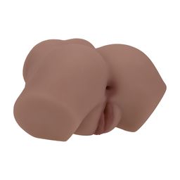 Xkin by shots Bodyforms - Eve Rhodes - Dubbele Ingang Vibrerende Masturbator - 1,6 kg / 3,5 lbs - Bruin (8714273029881)