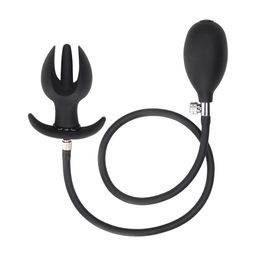Ouch! by shots Inflatable Silicone Anal Spreader Plug - Black (8714273015129)