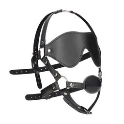 Ouch! by shots Face Harness with Ball Gag and Facemask - Black (8714273015327)