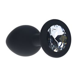 Ouch! by shots Interchangeable Diamond Round Butt Plug - Small - Black (8714273031150)