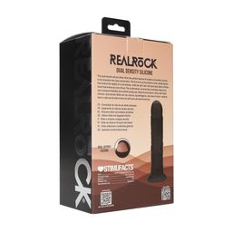 Realrock by shots Dual Density Silicone Gebogen Realistische Dildo met Zuignap - 6 / 15,5 cm - Zwart (8714273021007)