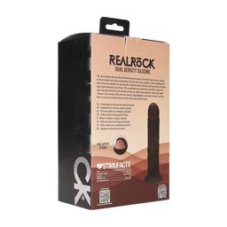 Realrock by shots Dual Density Silicone Gebogen Realistische Dildo met Zuignap - 7 / 18,5 cm - Zwart (8714273021014)