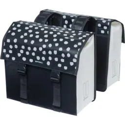 Basil fietstas dubbel Urban load zwart wit 48-53L (8715019177392)