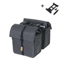 Basil fietstas dubbel Urban dry charcoal melee MIK (8715019184635)