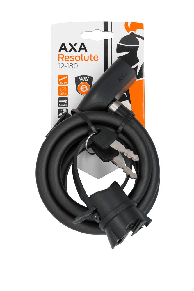 Slot Axa Kabel Resolute 180x12 M/houder Zw (8713249275499)