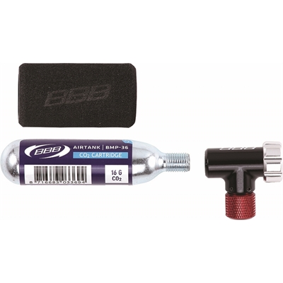 Bbb BMP-34 Minipomp Co2 EasyAir Pomp + Cartridge Zwart (8716683094756)