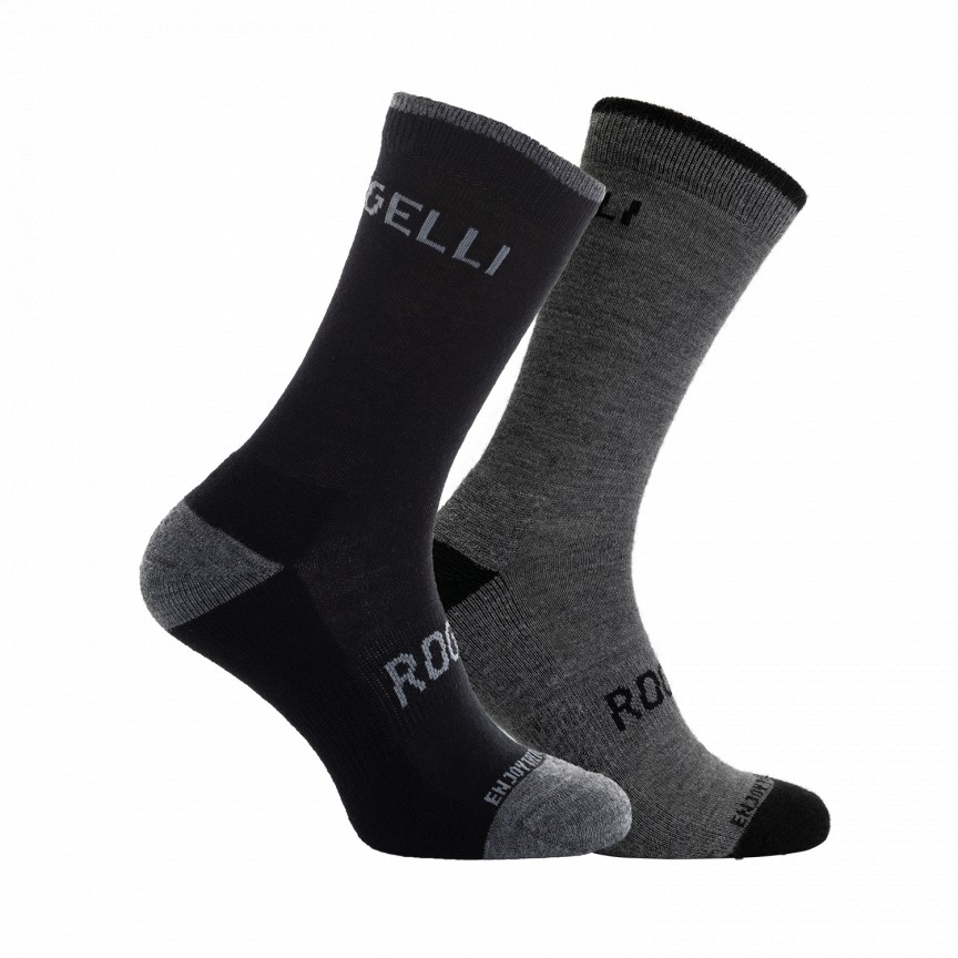 Rogelli Wintersok Wool Merino Grijs & Zwart 2-pack 40-43 (8720567003666)