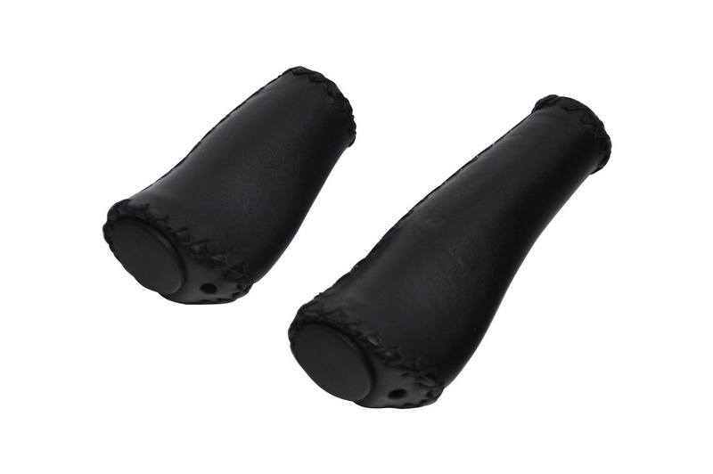 Qt cycle tech handvat set leer 135/95 mm ergo schroefb blister 0502153 (5414704020380)