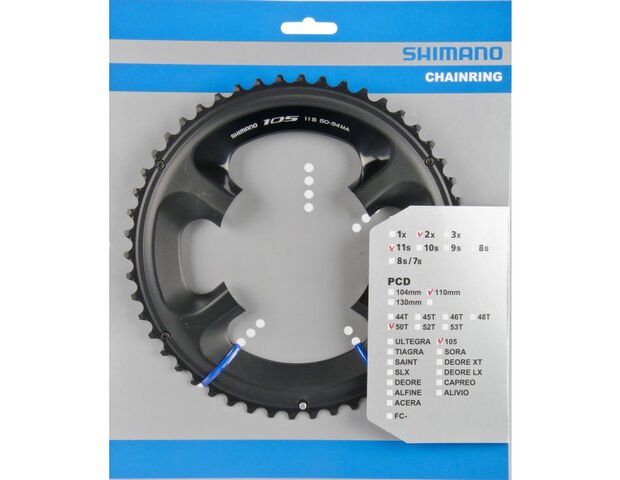 Shimano Kettingblad 50T-MA 105 FC-5800 Zwart Voor 50-34T (4524667890027)