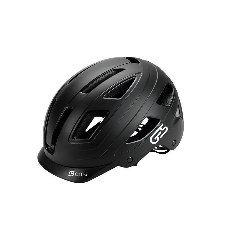 Helm Ges City M Zwart Mat Inject 55-58 6 Leds Rood (8435274968237)