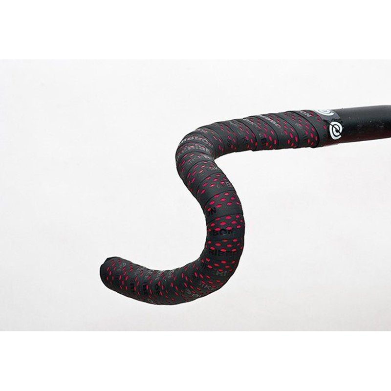 Bikeribbon Stuurlint PU Color Perf Zwart - Rood (8027312010383)