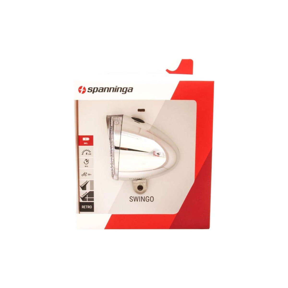 Spanninga Koplamp span swingo xb led batt chr (8715117020064)