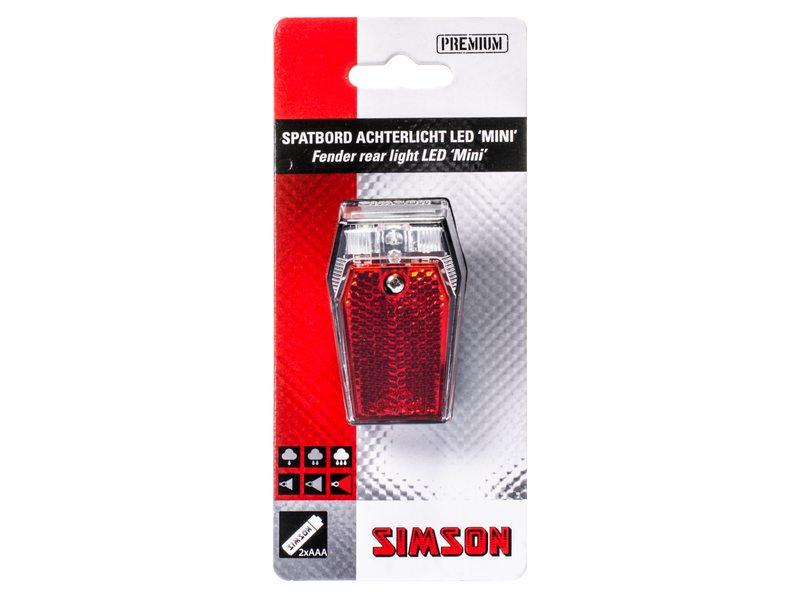 Simson achterlicht Mini batterij spatbord (8711646230202)