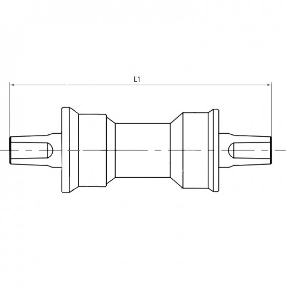 M-Wave vervangende trapas JIS L-119 mm zilver (0887539017811)