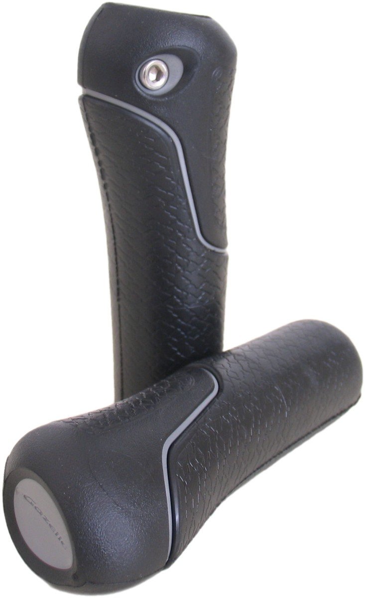 Gazelle handvat per stel hybr. 132mm zwart met zilveren bies (8717118316597)