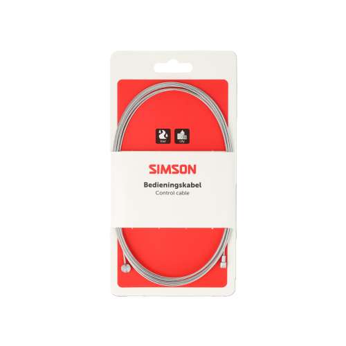 Simson rem binnenkabel rvs 2.35m 2 nippels ton/pee (8711646935459)