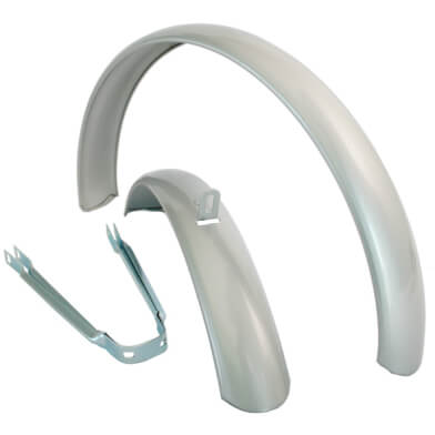 Merkloos Spatbord set ATB 16inch breed 5,5 cm, zilver (8716637007870)