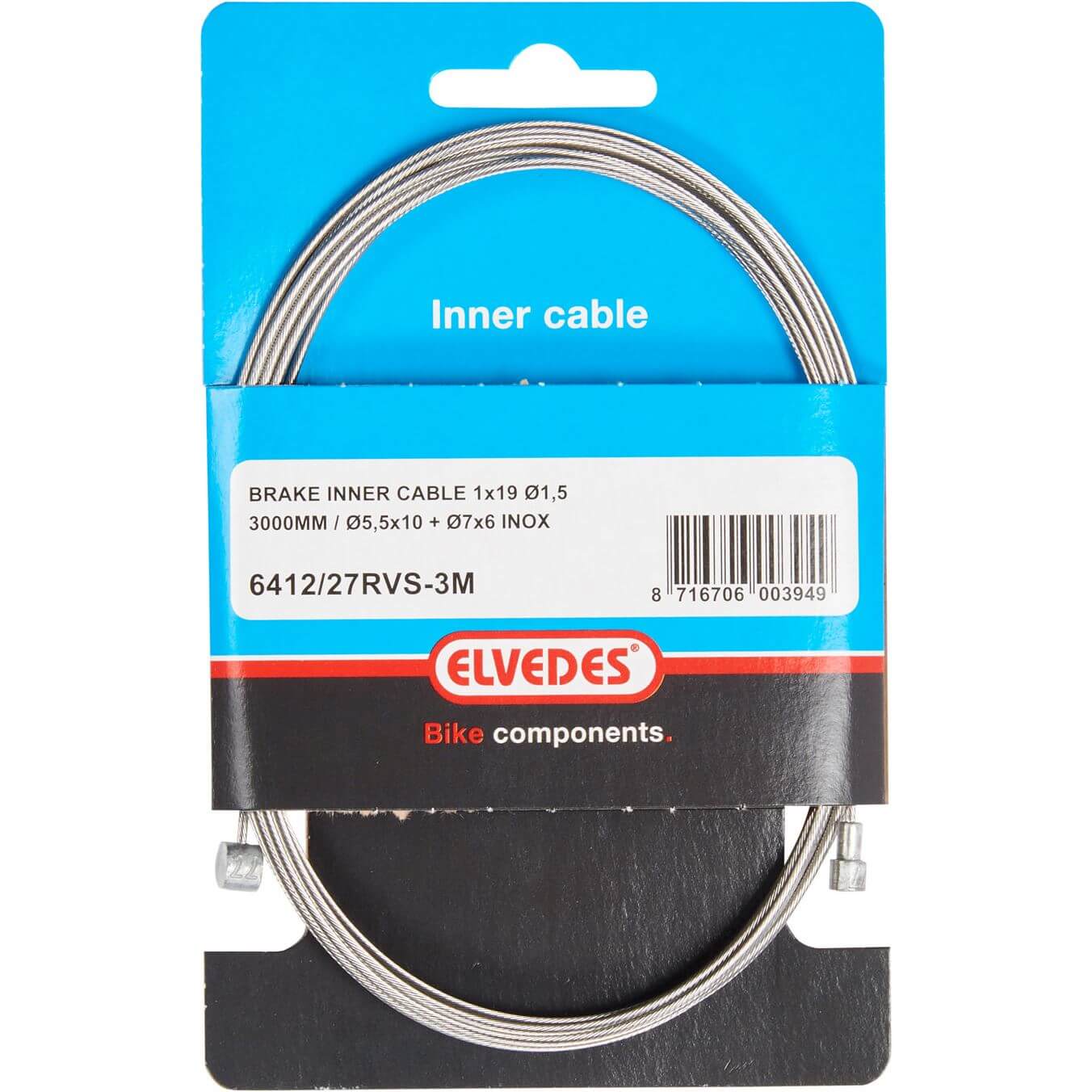 Elvedes Rem binnenkabel 3 meter RVS (8716706003949)