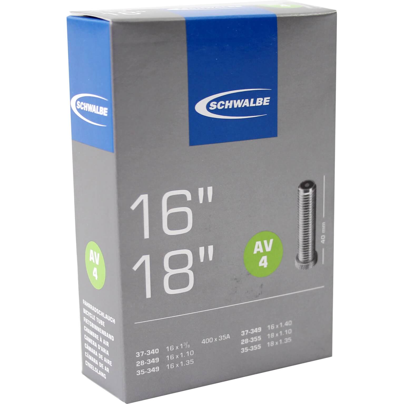 Schwalbe Binnenband AV4 16 x 1 3/8 - 18 x 1.35 av 40mm (4026495100007)