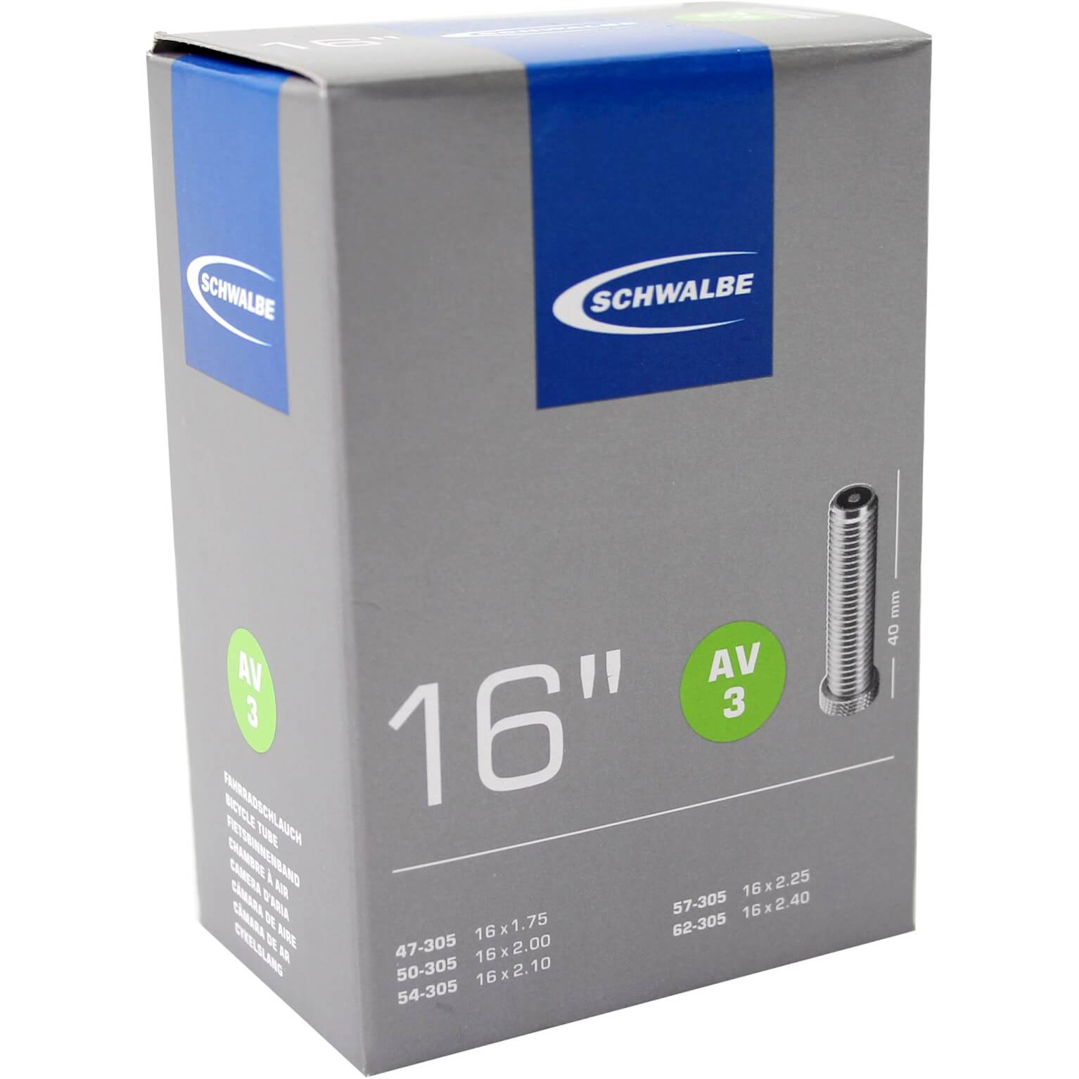 Schwalbe Binnenband 16x1.75 auto ventiel (4026495099929)