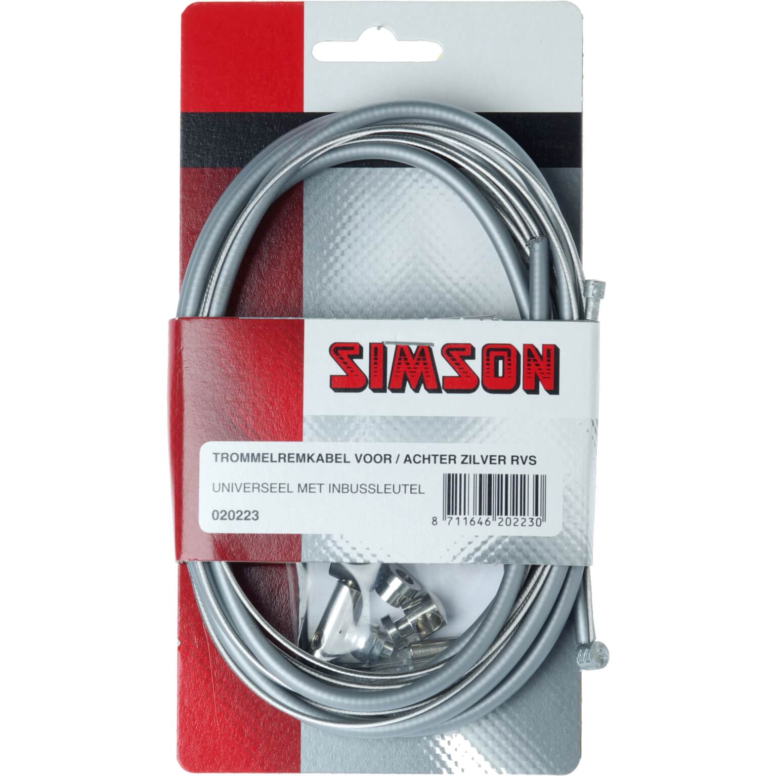 Simson Trommelremkabelset universeel grijs rvs (8711646202230)