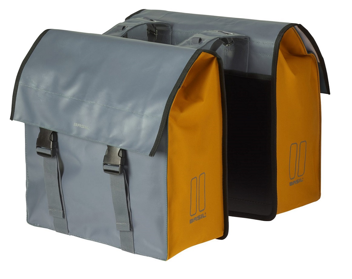 Basil Urban Load dubbele tas 48-53L grijs/goud 17741 (8715019177415)
