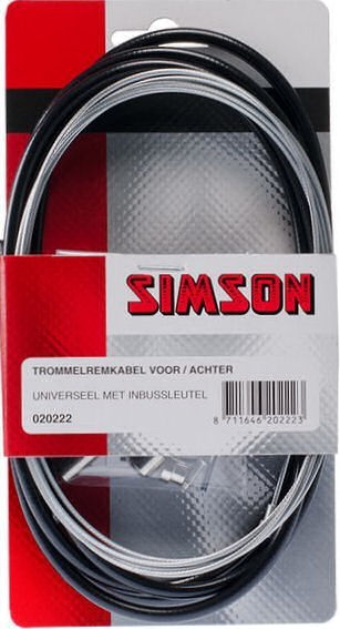 020222 Simson Trommelremkabel (V+A) univ.+ inbussleutel zw. (8711646202223)