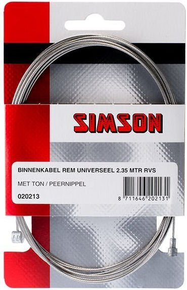 Simson rem binnenkabel universeel op kaart 2,35m RVS (8711646202131)