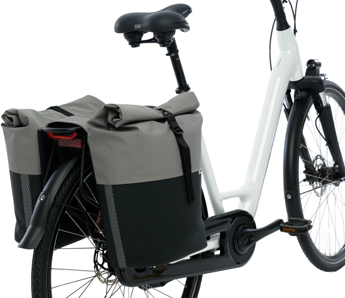 New Looxs fietstas dubbel Nyborg grey/black 34L