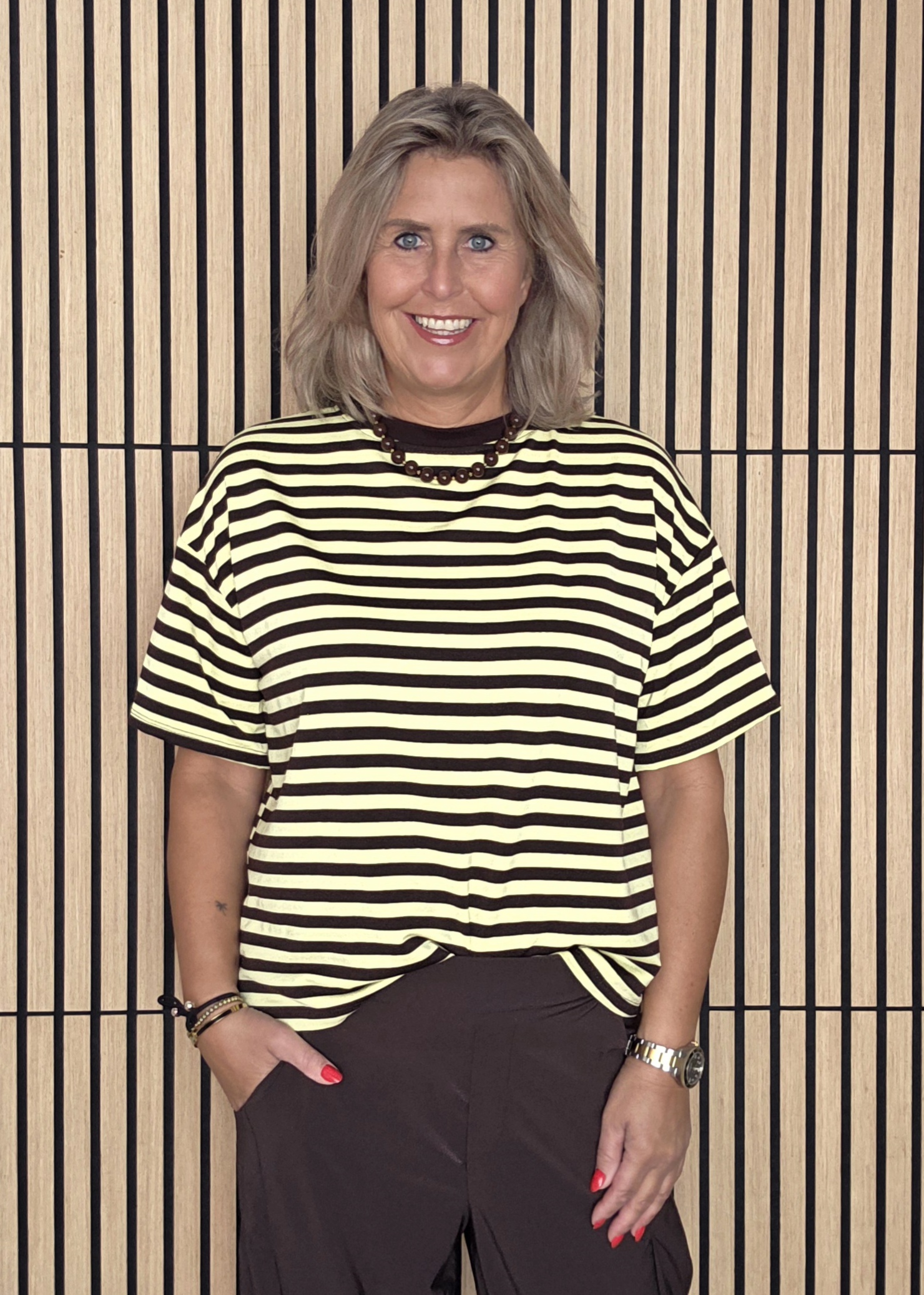 STREEP SHIRT KORTE MOUW