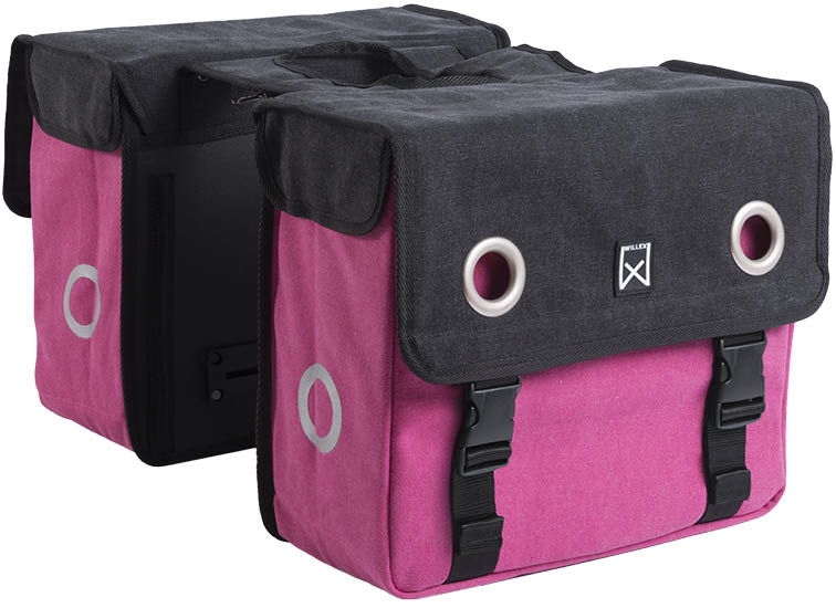 Willex Dubbele Canvas Tas 2-Kleur Zwart/Roze (5425023134719)