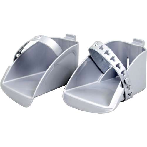 POLISPORT voetbakjes Voor kinderzitje Boodie, paar, met voetriempjes, zilver (5604415026706)