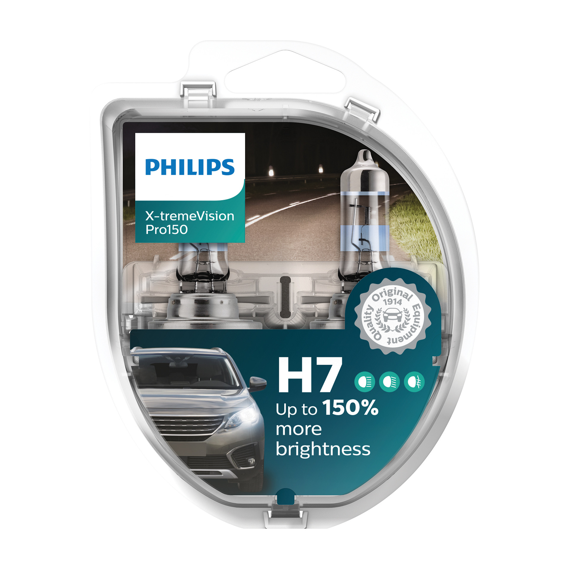 Philips 12972XVPS2 X-treme Vision Pro150 H7 2 stuk (8719018005694)