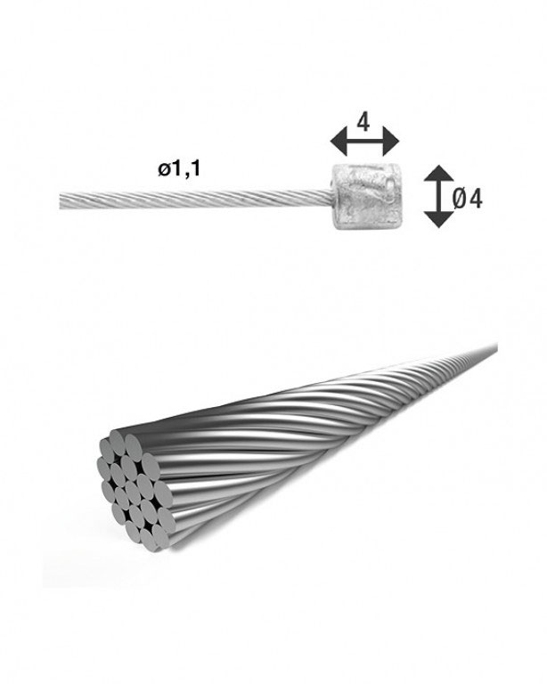KABEL XLC VERS BINNEN 4.00 RVS SHX17 (4055149337612)